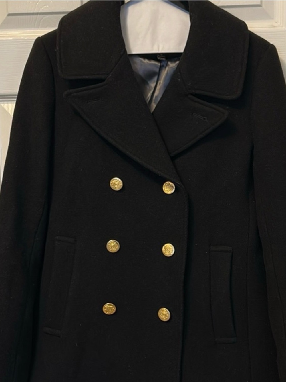 J. Crew Majesty Peacoat Italian Nello Gori stadium cloth wool Gold Buttons 10